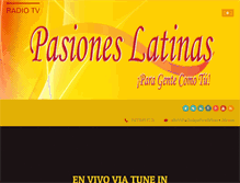 Tablet Screenshot of pasioneslatinasradiotv.com